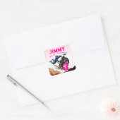 Biker Kind Dirt Stunt Bike Verjaardagsfeestje Kaar Vierkante Sticker (Envelop)