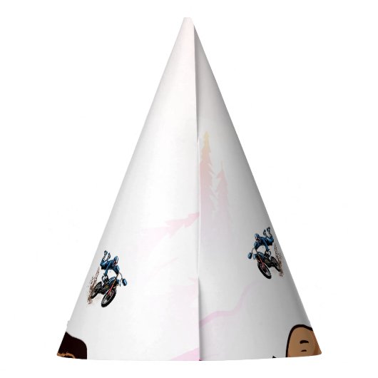 Biker Kind Dirt Stunt Bike Verjaardagsfeestje Pet Feesthoedjes (Achterkant)