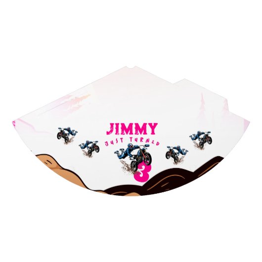 Biker Kind Dirt Stunt Bike Verjaardagsfeestje Pet Feesthoedjes (Voorkant)