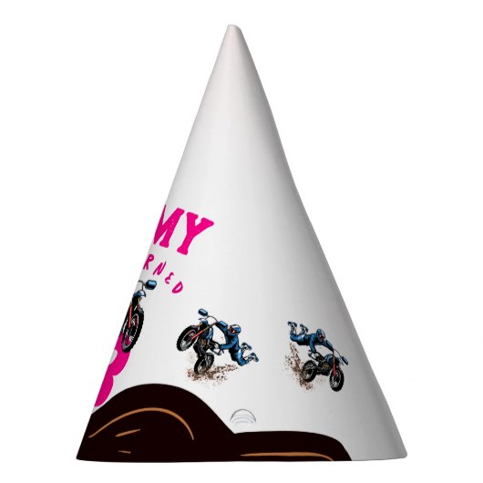 Biker Kind Dirt Stunt Bike Verjaardagsfeestje Pet Feesthoedjes (Rechts)
