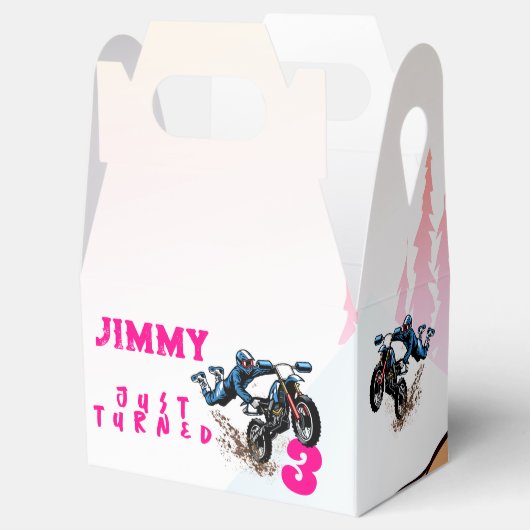 Biker Kind Dirt Stunt Bike Verjaardagsgunst Box Bedankdoosjes (Geopend)