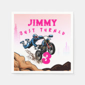 Biker Kind Dirt Stunt Bike Verjaardagsservetten Servet (Voorkant)