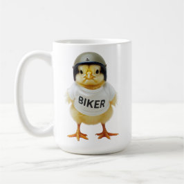 Biker kuikens verenigen grappige motorrijder vrouw koffiemok