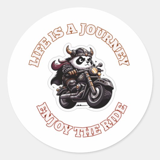 Biker Life is a Journey Ronde Sticker (Voorkant)