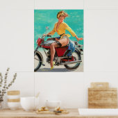 Biker-meisje Poster (Keuken)