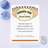 Biker Memorial Ride sunburst nodigt flyer uit (Enkel)