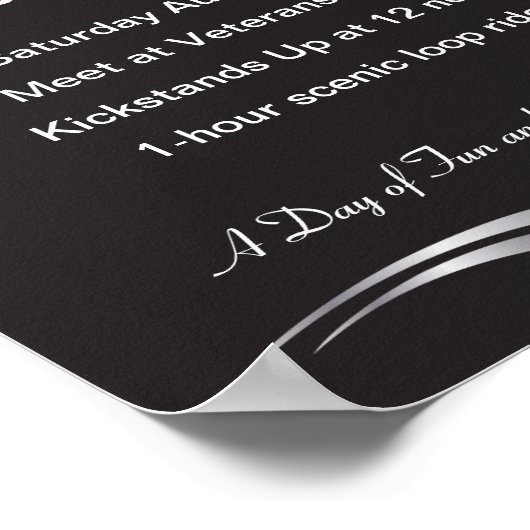 Biker Memorial Ride-uitnodiging Poster (Hoek)