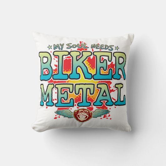 Biker Metal Soul Cushion Kussen (Voorkant)
