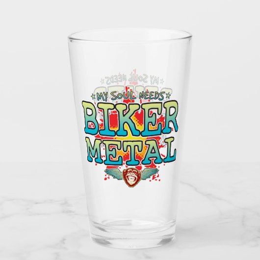 Biker Metal Soul Glass Tumbler (Voorkant)