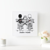 Biker motor bruiloft Gift Acrylwand Vierkante Klok (Huis)
