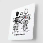 Biker motor bruiloft Gift Acrylwand Vierkante Klok (Hoek)