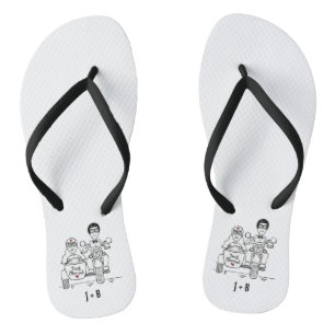 Biker Motorbike + Sidecar Wedding Teenslippers