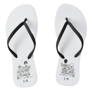 Biker Motorbike + Sidecar Wedding Teenslippers