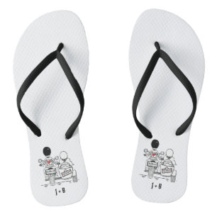 Biker Motorbike + Sidecar Wedding Teenslippers