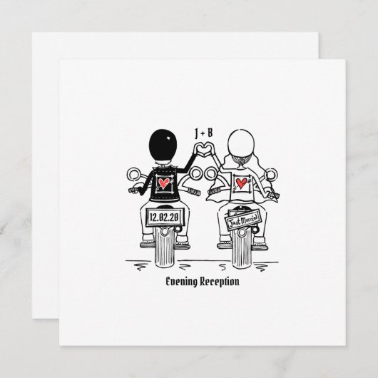 Biker Motorcycle Evening Weddenschap Kaart (Voorkant / Achterkant)