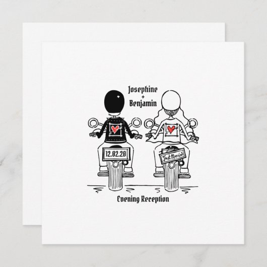 Biker Motorcycle Evening Weddenschap Kaart (Voorkant / Achterkant)