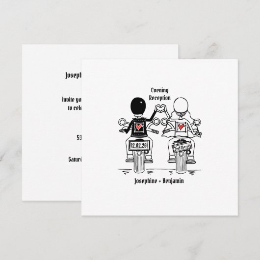 Biker Motorcycle Evening Weddenschap Kaart (Voorkant / Achterkant)