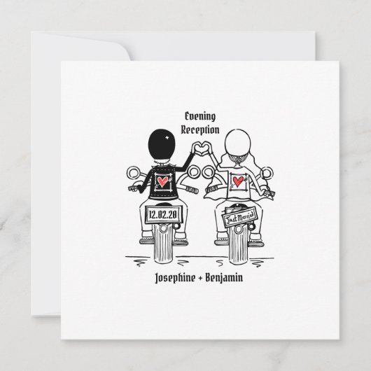 Biker Motorcycle Evening Weddenschap Kaart (Voorkant)