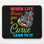 Biker Motorcycle Lover When Life Throws You A Curv Muismat (Voorkant)
