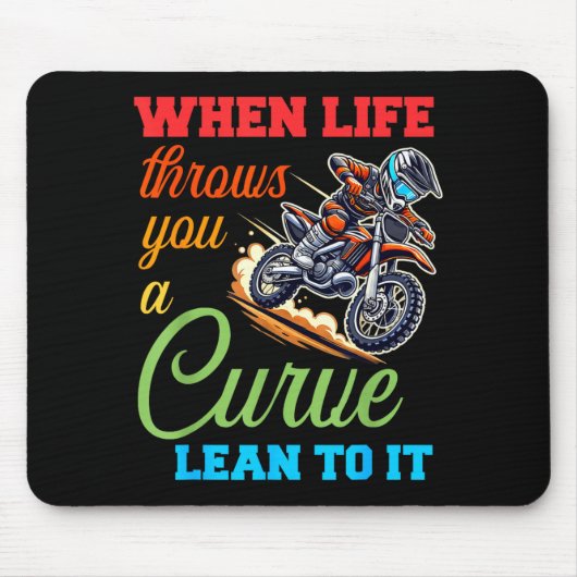 Biker Motorcycle Lover When Life Throws You A Curv Muismat (Voorkant)