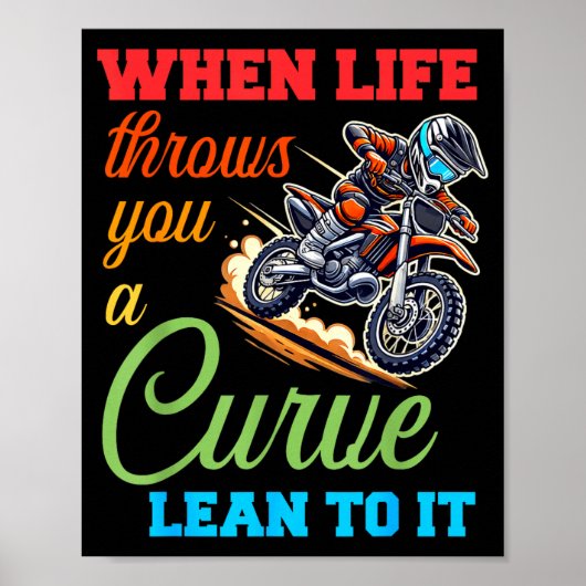 Biker Motorcycle Lover When Life Throws You A Curv Poster (Voorkant)
