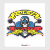 Biker Motorcycle Rider Bike Racing Moto Club Sticker (Vel)