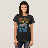 Biker Motorcycle    Saying Retro Style Girl T-shirt (Voorkant volledig)