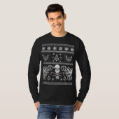Biker Motorcycle Ugly Kerstmis T-shirt (Voorkant volledig)