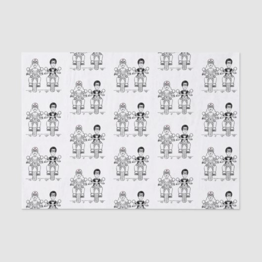 Biker Motorcycle Weddenschap Tissue Paper Tissuepapier (Voorkant)