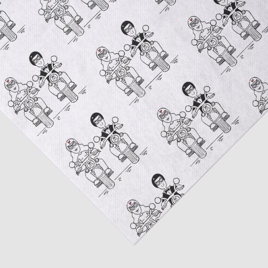 Biker Motorcycle Weddenschap Tissue Paper Tissuepapier (Detail)