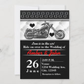 Biker Motorcycle Wedding Event Invitations Kaart (Voorkant)