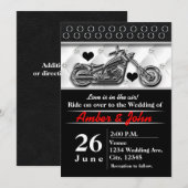 Biker Motorcycle Wedding Event Invitations Kaart (Voorkant / Achterkant)