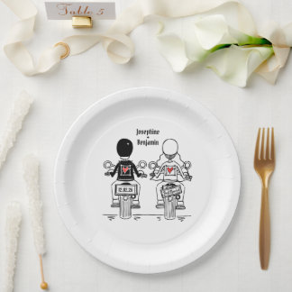 Biker Motorcycle Wedding  Papieren Bordje