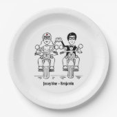 Biker Motorcycle Wedding Papieren Bordje (Voorkant)