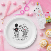 Biker Motorcycle Wedding Papieren Bordje (Feest)