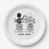 Biker Motorcycle Wedding Papieren Bordje (Voorkant)