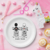 Biker Motorcycle Wedding Papieren Bordje (Feest)