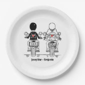 Biker Motorcycle Wedding Papieren Bordje (Voorkant)