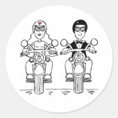 Biker Motorcycle Wedding Stickers (Voorkant)