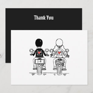 Biker Motorfiets Huwelijk Bedankkaart
