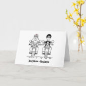 Biker Motorfiets Huwelijk Kaart (Gele Bloem)