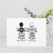 Biker Motorfiets Trouwen Bedankkaart (Staand voorkant)