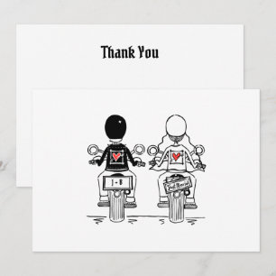 Biker Motorfiets Trouwen  Bedankkaart