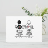 Biker Motorfiets Trouwen Bedankkaart (Staand voorkant)