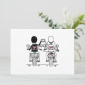 Biker Motorfiets Trouwen Bedankkaart (Staand voorkant)