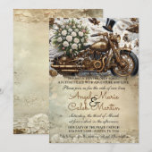 Biker Motorfiets Trouwen Goud Wit Kaart (Voorkant / Achterkant)