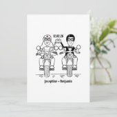 Biker Motorfiets Trouwen Kaart (Staand voorkant)