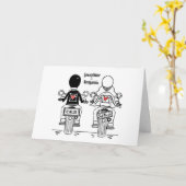 Biker Motorfiets Trouwen Kaart (Gele Bloem)