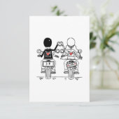 Biker Motorfiets Trouwen Save The Date (Staand voorkant)