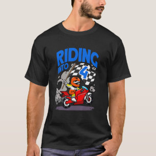 Biker Motorrijder Rijden In 4 Jongen Motorfiets Bi T-shirt